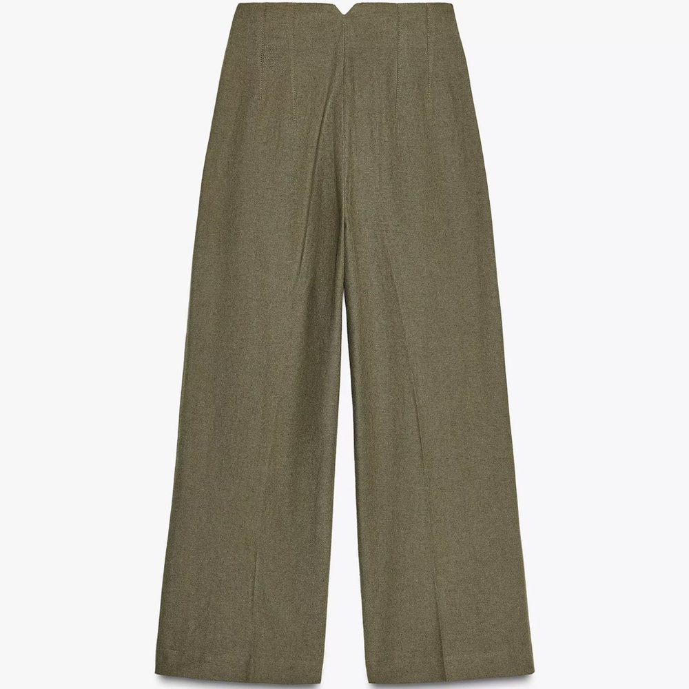 Straight Leg Rustic Trousers in Olive